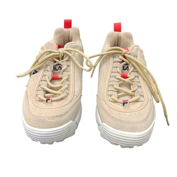 EUC FILA Women's Size 6 Leather Suede Disruptor 2 Style Shoes - Picture 1 of 4